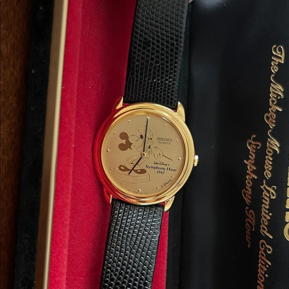 Seiko Gold-Tone Watch with Black Strap - Picture 2 of 7